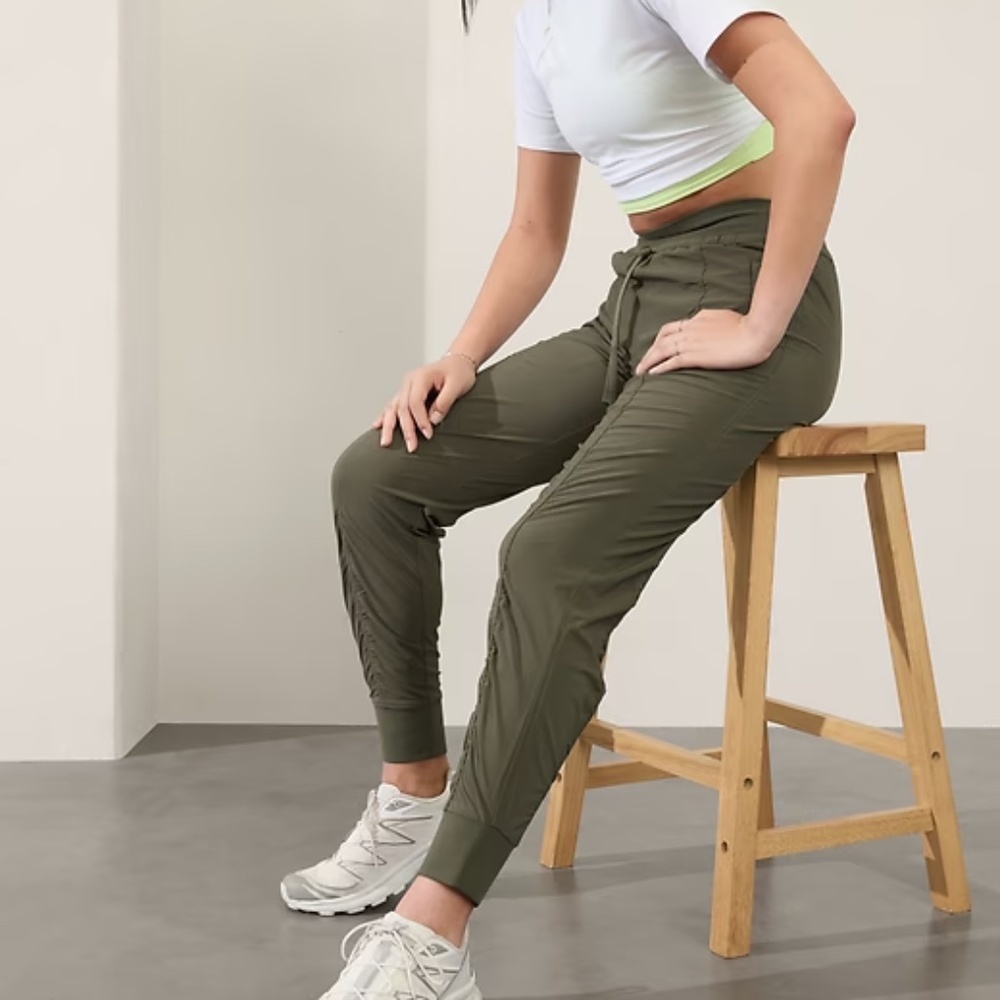 Athleta Olive Green Drawstring Joggers - Picture 3 of 11